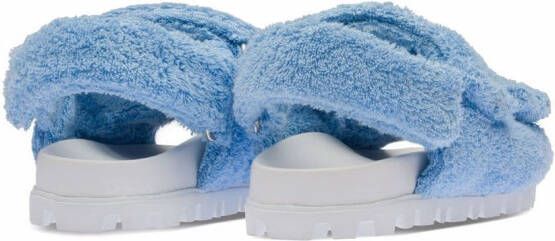 Miu terry cloth touch-strap sandals Blue