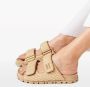 Miu touch-strap raffia sandals Neutrals - Thumbnail 5