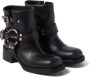 Miu Vintage-Look leather ankle boots Black - Thumbnail 2