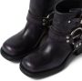 Miu Vintage-Look leather ankle boots Black - Thumbnail 3