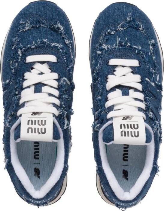 Miu x New Balance 574 denim sneakers Blue