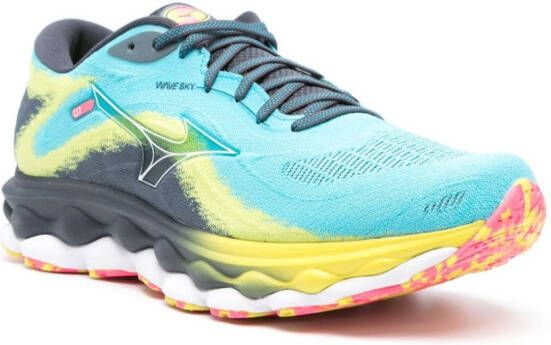 Mizuno Wave Sky 7 spray-paint effect sneakers Blue