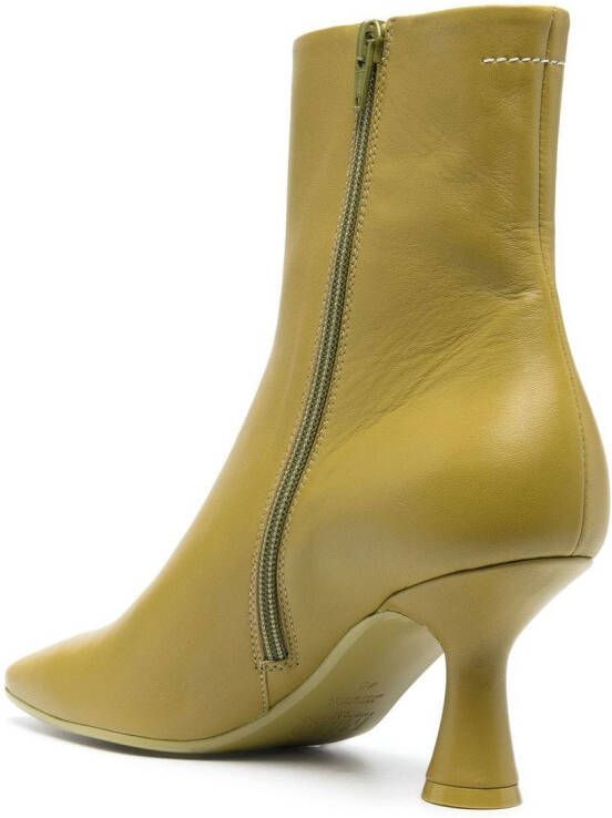 MM6 Maison Margiela 90mm leather ankle boots Green