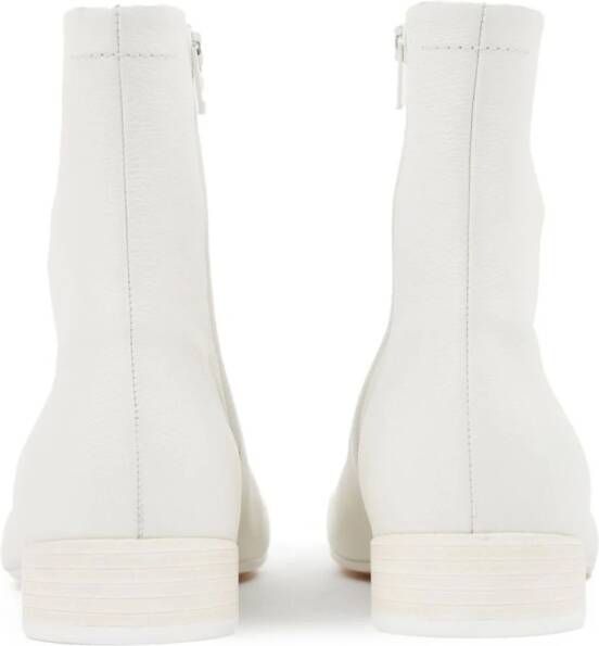MM6 Maison Margiela Anatomic 30mm leather ankle boots White