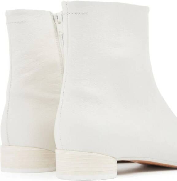 MM6 Maison Margiela Anatomic 30mm leather ankle boots White