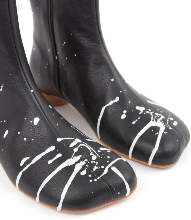 MM6 Maison Margiela Anatomic 30mm paint splatter-detail boots Black