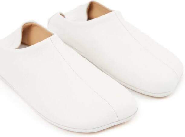 MM6 Maison Margiela Anatomic leather slippers White
