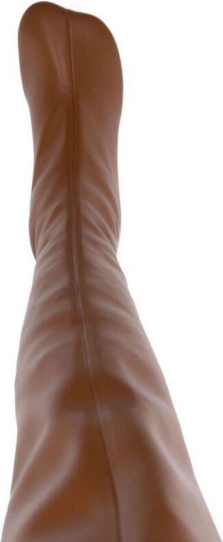 MM6 Maison Margiela Anatomic stretch thigh boots Brown