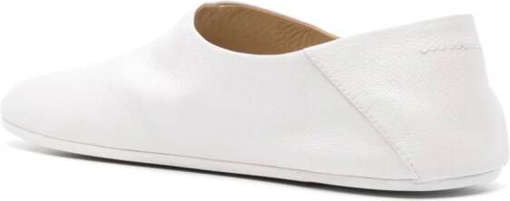 MM6 Maison Margiela asymmetric-toe leather loafers White