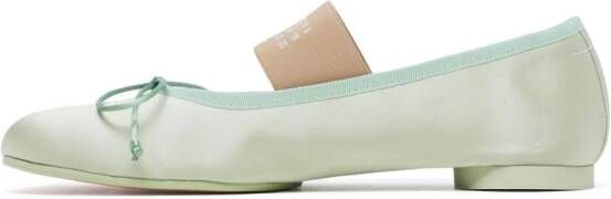 MM6 Maison Margiela Atomic satin ballerina shoes Green