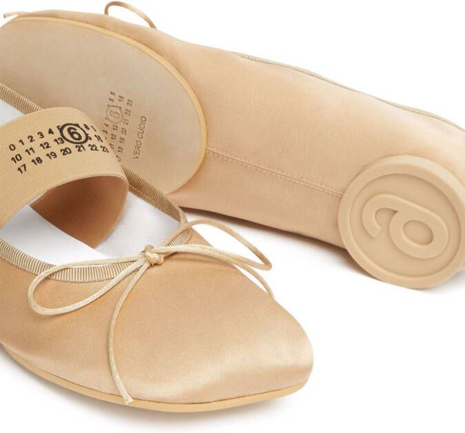 MM6 Maison Margiela Atomic satin ballerina shoes Neutrals