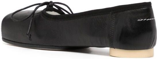 MM6 Maison Margiela bow-detail leather ballerina shoes Black