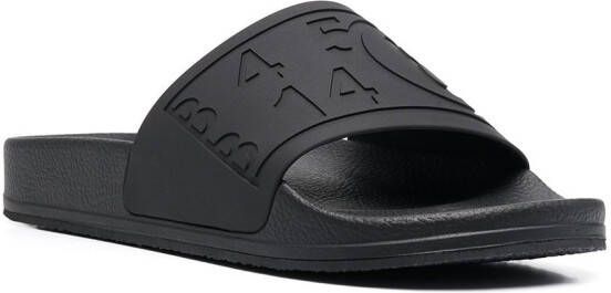 MM6 Maison Margiela embossed logo slides Black