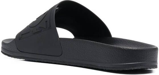 MM6 Maison Margiela embossed logo slides Black