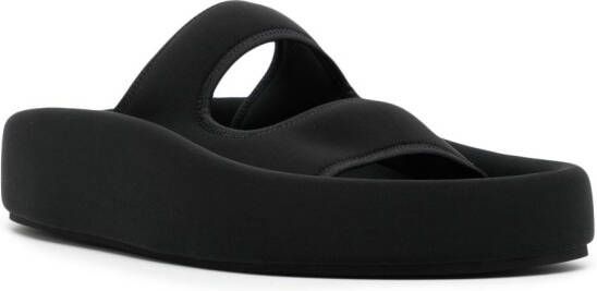 MM6 Maison Margiela double-strap platform sandals Black