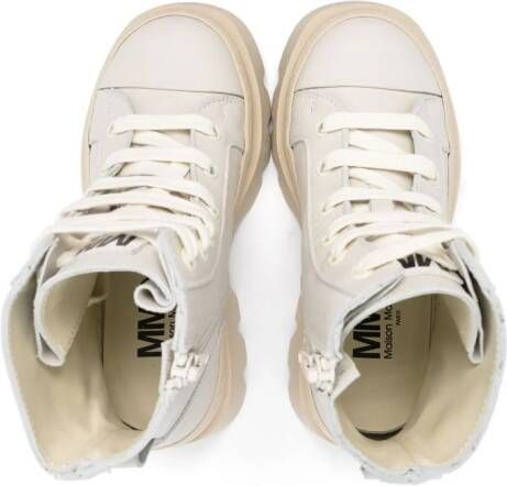 MM6 Maison Margiela Kids high-top leather sneakers Neutrals