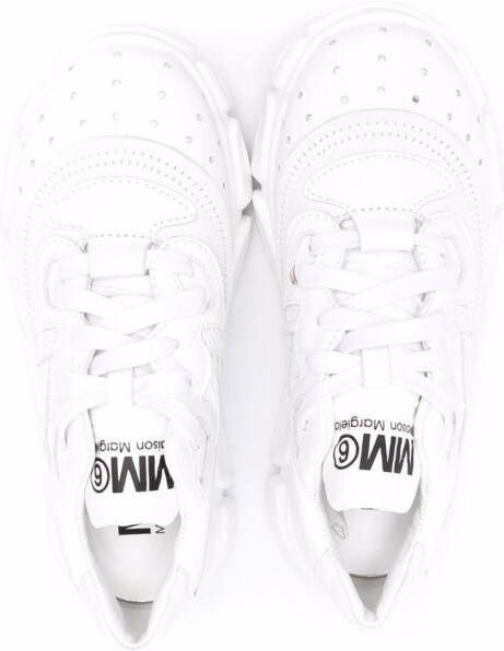 MM6 Maison Margiela Kids leather low-top trainers White