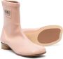 MM6 Maison Margiela Kids logo-patch leather ankle boots Pink - Thumbnail 2