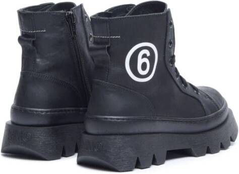 MM6 Maison Margiela Kids logo-print ankle boots Black