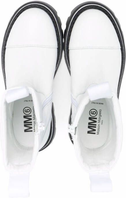 MM6 Maison Margiela Kids logo-print ankle boots White