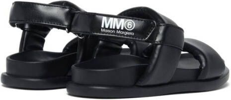 MM6 Maison Margiela Kids logo-print double-strap design sandals Black