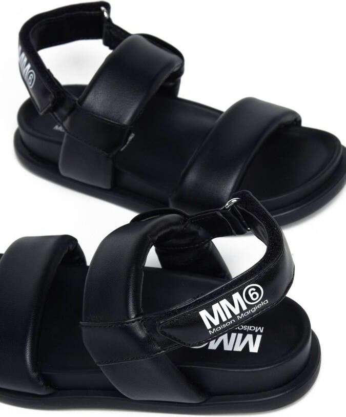 MM6 Maison Margiela Kids logo-print double-strap design sandals Black