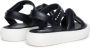 MM6 Maison Margiela Kids logo-print faux-leather sandals Black - Thumbnail 3