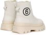 MM6 Maison Margiela Kids logo-print leather boots White - Thumbnail 3