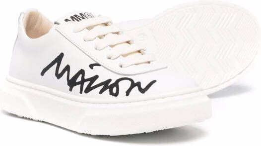 MM6 Maison Margiela Kids logo-print low-top sneakers White