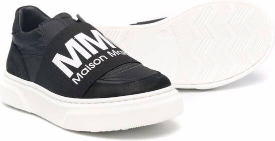 MM6 Maison Margiela Kids logo-print slip-on sneakers Black