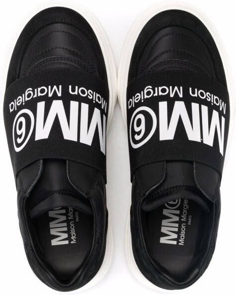 MM6 Maison Margiela Kids logo-print slip-on sneakers Black
