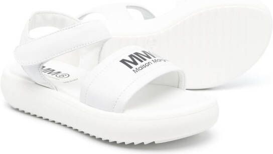 MM6 Maison Margiela Kids logo-strap touch-strap sandals White