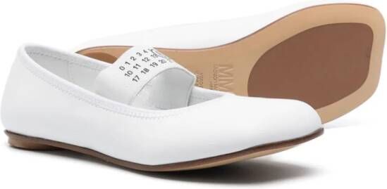 MM6 Maison Margiela Kids numbers-motif ballerina shoes White