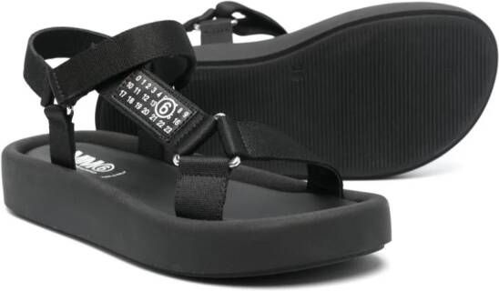 MM6 Maison Margiela Kids numbers-motif flatform sandals Black