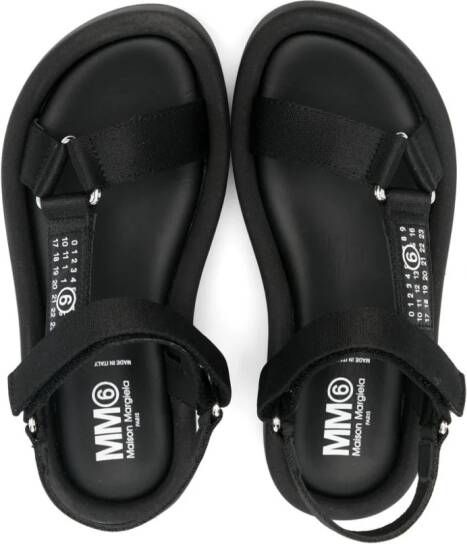 MM6 Maison Margiela Kids numbers-motif flatform sandals Black