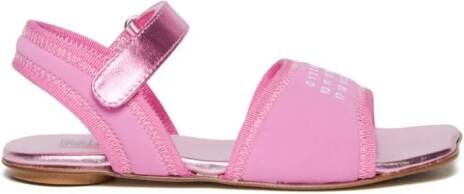 MM6 Maison Margiela Kids Numbers-motif leather sandals Pink