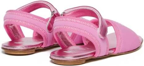 MM6 Maison Margiela Kids Numbers-motif leather sandals Pink