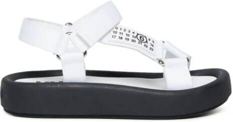 MM6 Maison Margiela Kids Numbers-motif leather sandals White