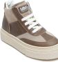 MM6 Maison Margiela Kids panelled high-top sneakers Brown - Thumbnail 4