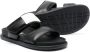 MM6 Maison Margiela Kids round-toe leather sandals Black - Thumbnail 2