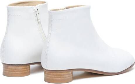 MM6 Maison Margiela Kids square-toe ankle boots White