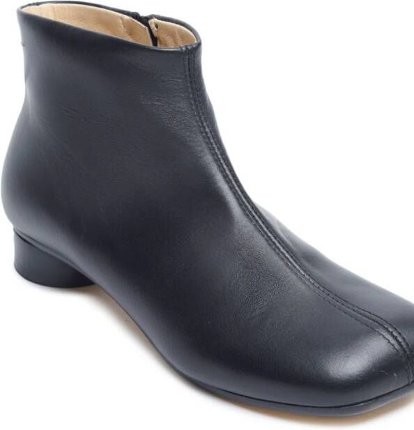 MM6 Maison Margiela Kids square-toe leather boots Black