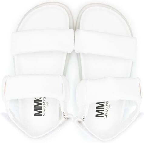 MM6 Maison Margiela Kids touch-strap flat sandals White