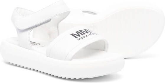 MM6 Maison Margiela Kids touch-strap leather sandals White