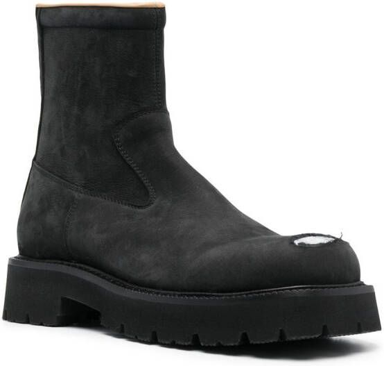 MM6 Maison Margiela leather ankle boots Black