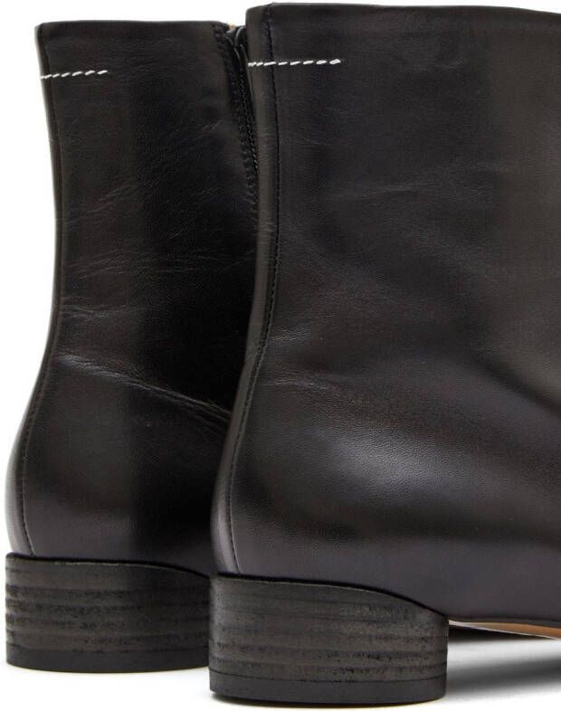 MM6 Maison Margiela Anatomic 35mm leather ankle boots Black