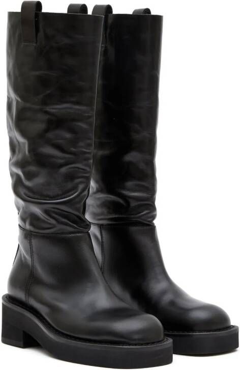 MM6 Maison Margiela 35mm knee-high leather boots Black