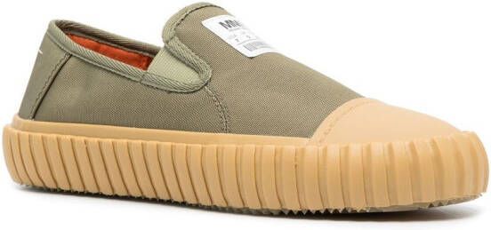 MM6 Maison Margiela logo-patch flat sneakers Green