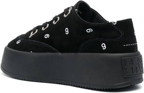 MM6 Maison Margiela logo-print flatform sneakers Black