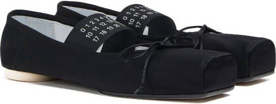 MM6 Maison Margiela logo-strap ballerina shoes Black